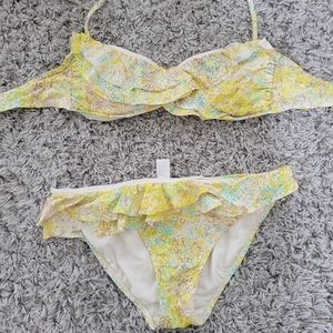 Ruffle bikini top and bottom